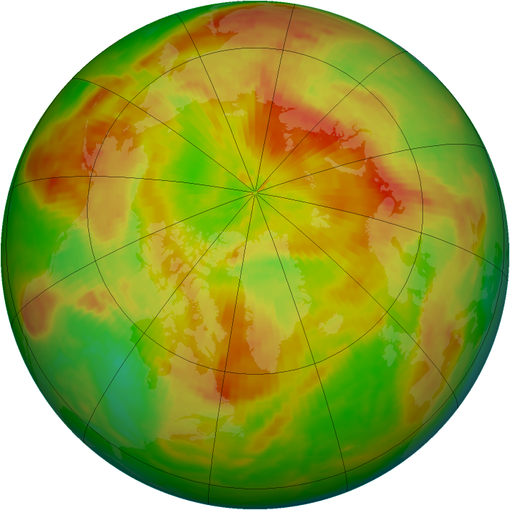 Arctic ozone map for 10 May 1991